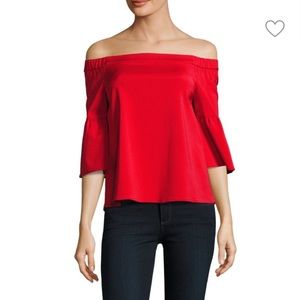 TIBI Off-The-Shoulder Blouse